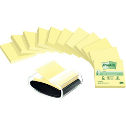 Lot de 12 blocs Z-notes recyclées avec un dévidoir millénium noir offe