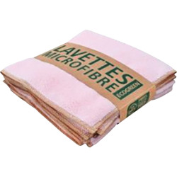 Lavette microfibre recyclée rose 38x38cm 220gr/m² - Lot de 5