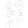 Lot de 36 suspensions Halloween en carton blanc