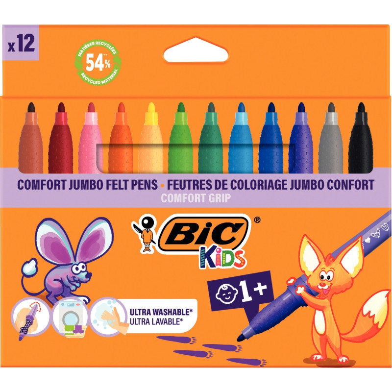 Lot de 12 pochettes de 12 feutres confort dont 2 gratuits