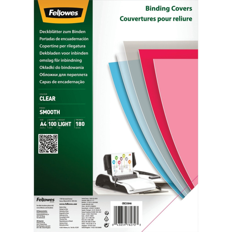 Paquet de 100 couvertures PET lisse incolore épaisseur 18/100ème forma