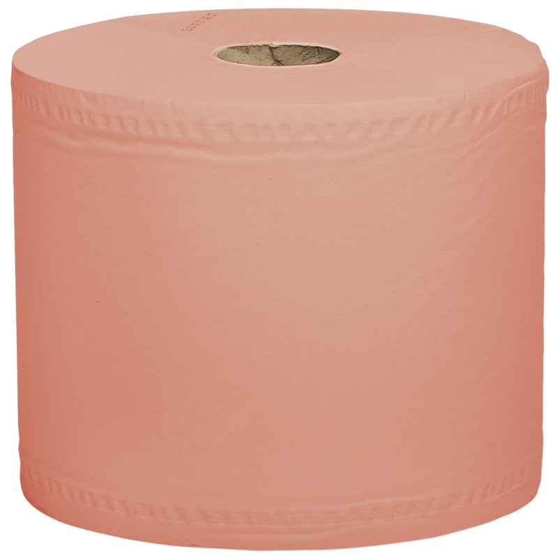 Lot de 2 bobines d'essuyage industriel 1000 feuilles saumon