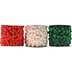 Pack de 3 bobines pompons 3mètres assortis