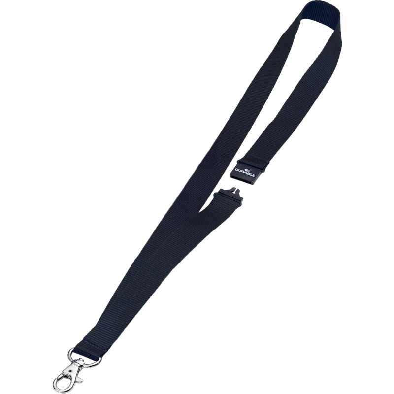 BOITE DE 10 LACET TEXTILE AVEC MOUSQUETON NOIR