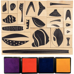 Tampons encreurs poissons 17x13cm