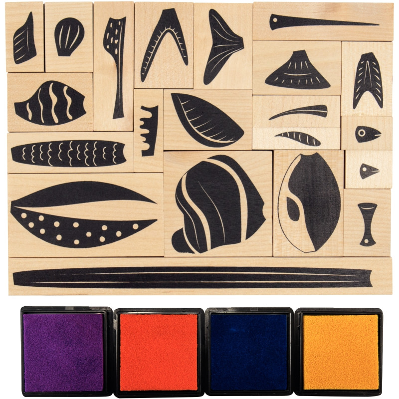 Tampons encreurs poissons 17x13cm