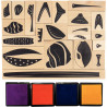 Tampons encreurs poissons 17x13cm