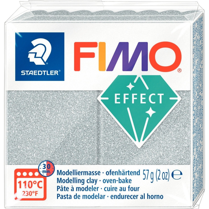 Sachet de 6 pains de 57 grammes de pâte à modeler Fimo Effect pailleté