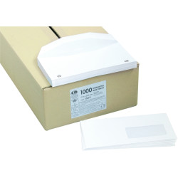 Boite de 1000 enveloppes blanches 114x229mm 80g mécanisables fenêtre 4