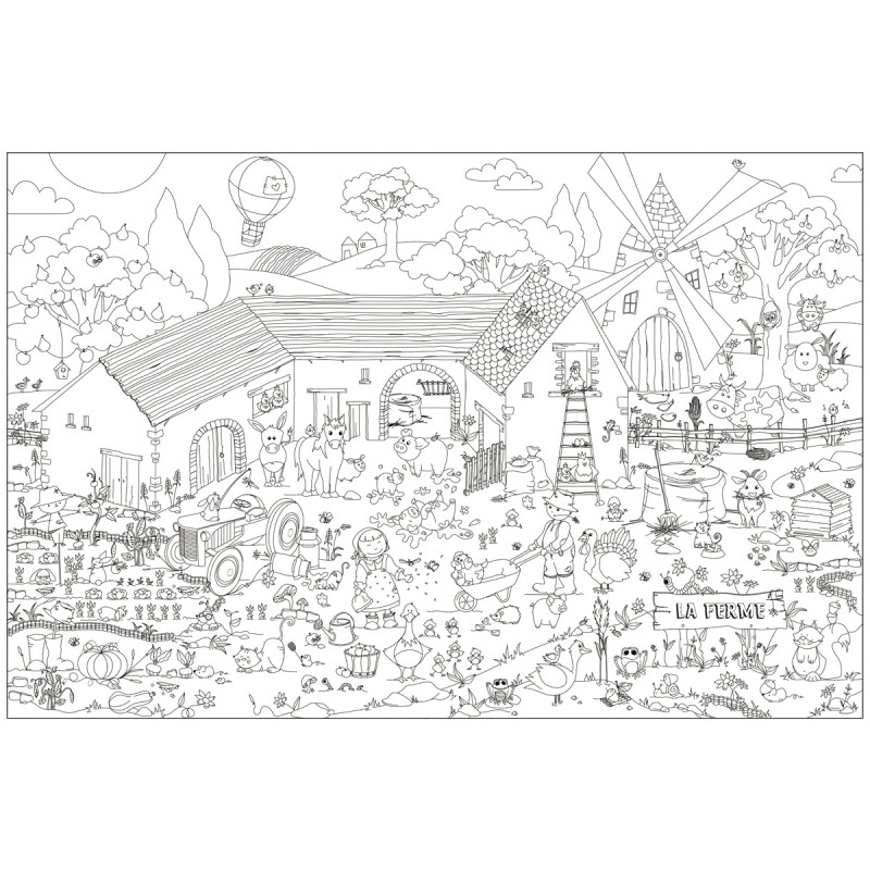 Coloriage géant la ferme