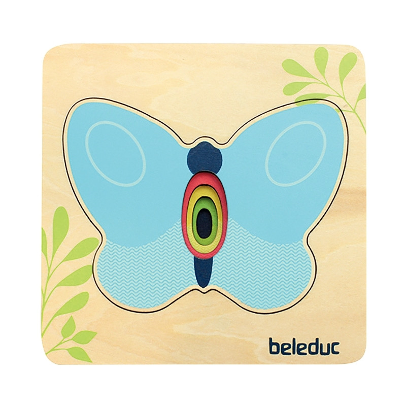 Encastrement 4 niveaux en bois, le papillon