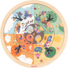 Puzzle d'observation rond recto/verso, le jardin