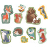 Boite de 10 puzzles contour, les animaux de la forêt