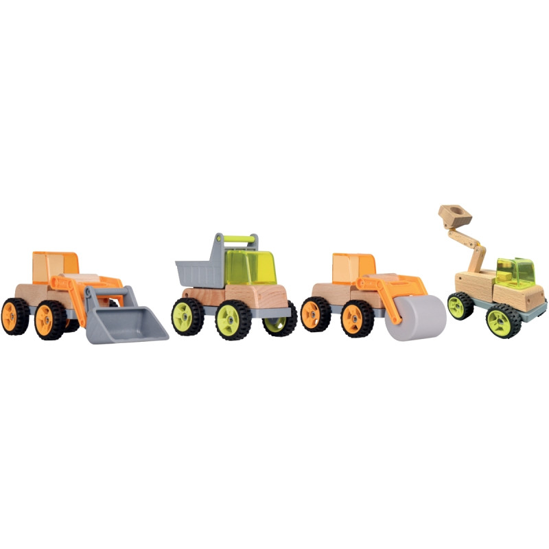 Lot de 4 engins de chantier à construire