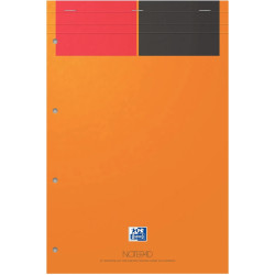 Bloc NOTEPAD 80 feuilles perforées, format A4+, ligné 6 mm, papier jau