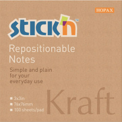 Lot de 12 blocs repositionnables 76 x 76 kraft
