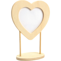 Cadre coeur sur pied en bois