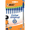Boîte de 10 stylos bille Cristal pointe moyenne bleus