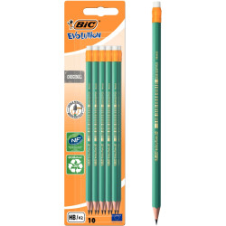 Blister de 10 crayons graphite HB Évolution HB gomme