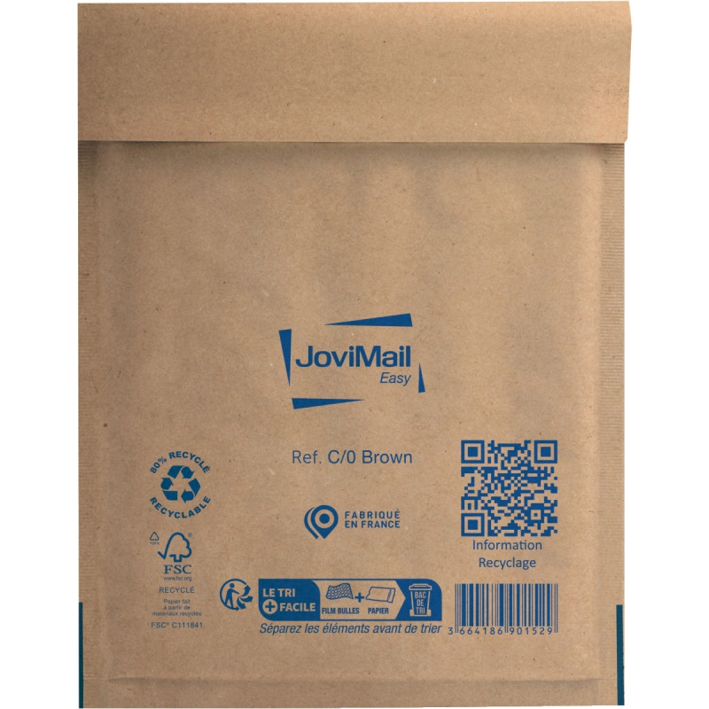 Carton de 100 pochettes bulles papier 150x210mm Kraft