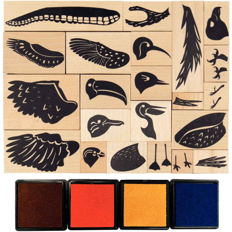 Tampons encreurs oiseau 17x13cm