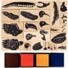 Tampons encreurs oiseau 17x13cm