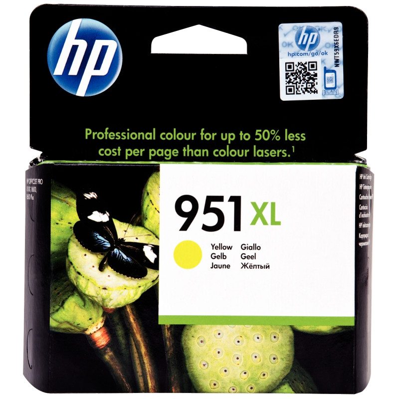 HP 951XL cartouche d'encre jaune grande capacité authentique (CN048AE)