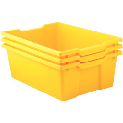 Lot 3 bacs en plastique grands modèles jaune