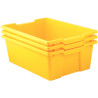 Lot 3 bacs en plastique grands modèles jaune
