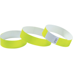 Pochette de 500 bracelets d'identification 256x19 mm jaune fluo