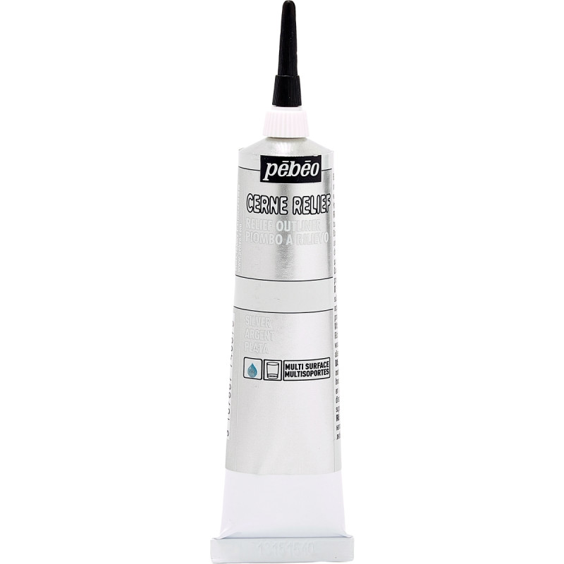 Tube à canule cerne relief 37 ml Argent