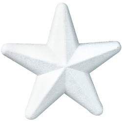 Lot de 10 étoiles en styropor, diamètre 20 cm