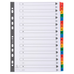 Jeu de 20 intercalaires alphabétiques en carte Mylar, format A4