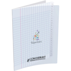 Répertoire piqué 96 pages CONQUERANT, format 17x22 cm, seyès, couv PP
