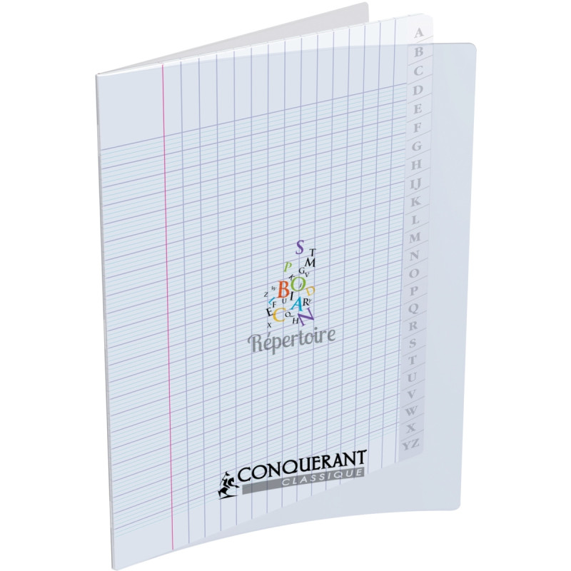 Répertoire piqué 96 pages CONQUERANT, format 17x22 cm, seyès, couv PP