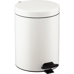 Poubelle à pédale en métal 5L blanche
