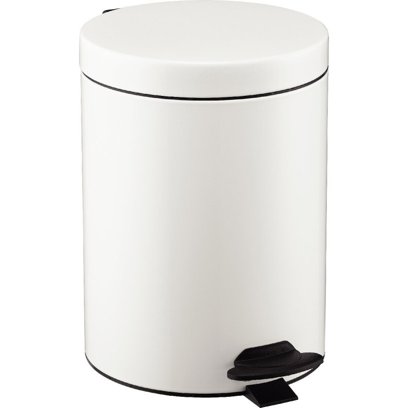 Poubelle à pédale en métal 5L blanche