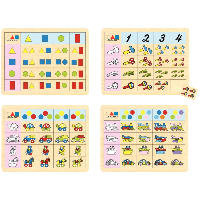 Lot de 4 tableaux double entrée série 2