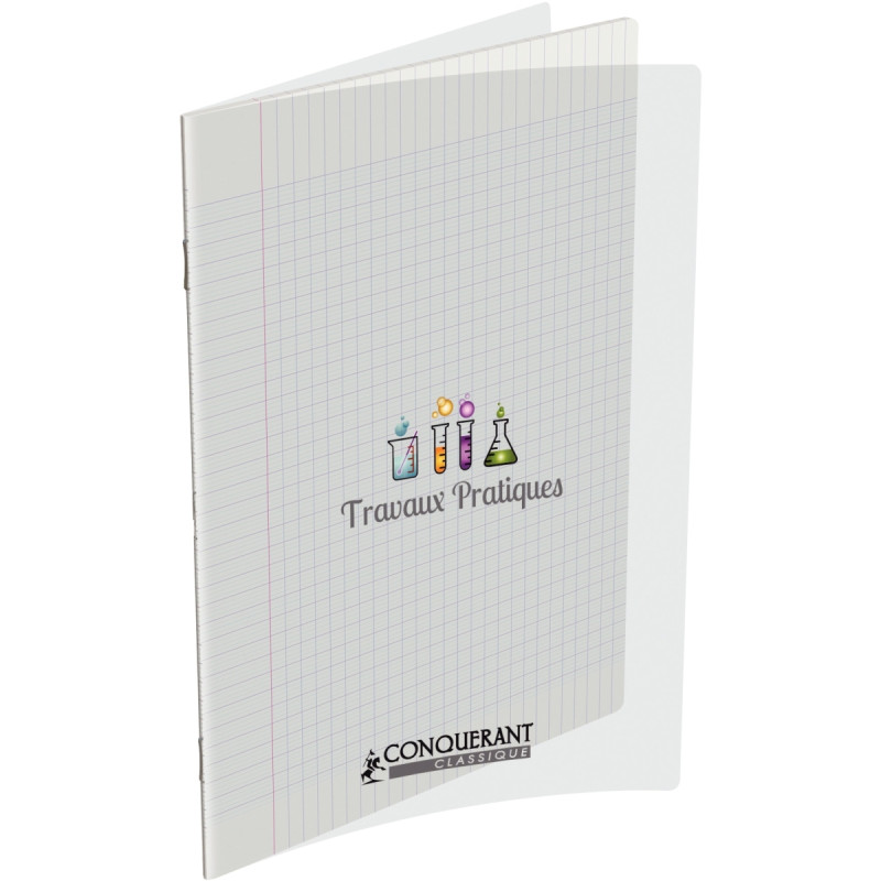 Cahier de travaux pratiques 96 pages CONQUERANT, format A4, seyès/uni,