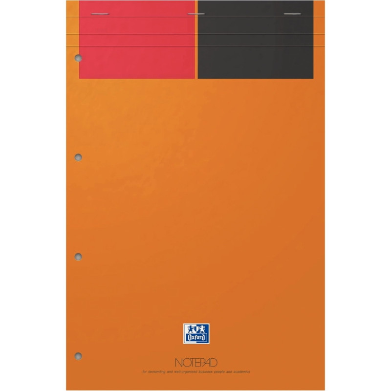 Bloc NOTEPAD 80 feuilles perforées, format A4+, ligné 6 mm, papier bla