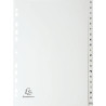 Jeu de 20 intercalaires alphabétiques en polypropylène gris recyclé, f
