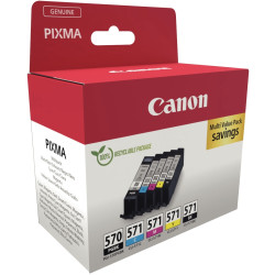 Canon 570 / 571 lot 5 cartouches encre 2 noir, cyan, magenta, jaune au