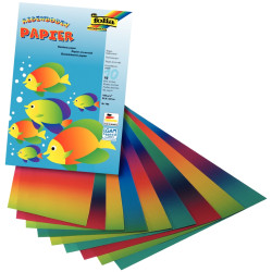 Pochette de 10 feuilles de papier arc-en-ciel, format 22,5 x 32 cm