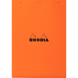 Bloc de bureau RHODIA 80 feuilles, format A6, quadrillé 5x5, papier bl