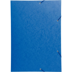 Chemise 3 rabats à élastiques en carte lustrée 600g format A3, bleu