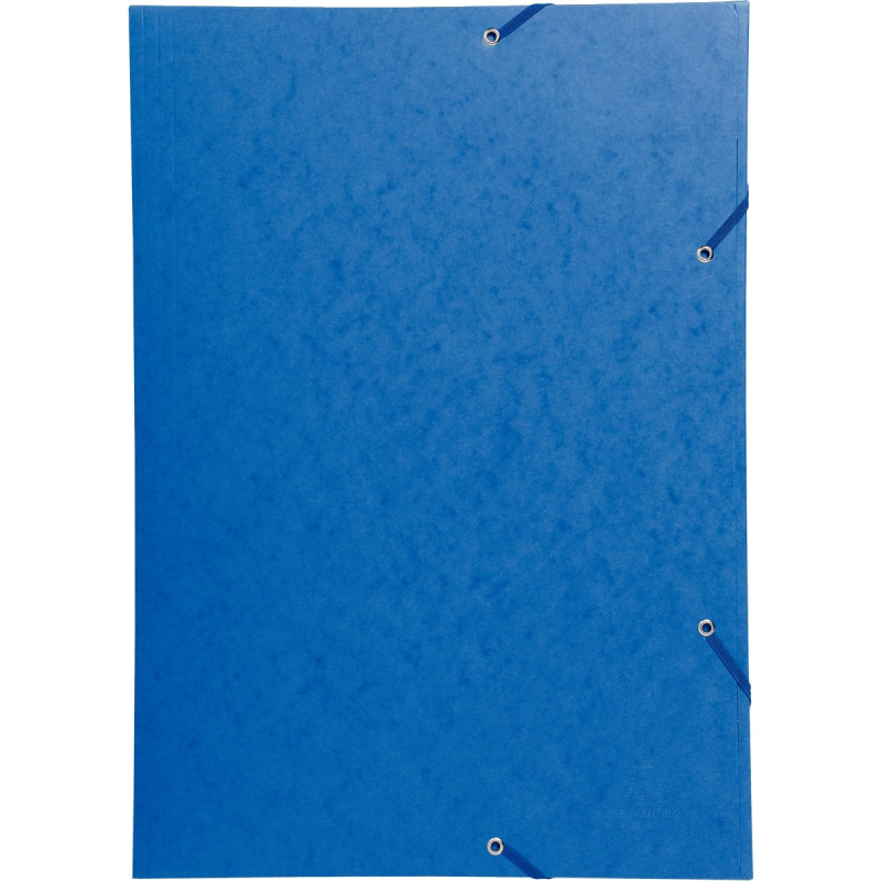 Chemise 3 rabats à élastiques en carte lustrée 600g format A3, bleu