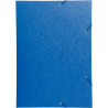 Chemise 3 rabats à élastiques en carte lustrée 600g format A3, bleu