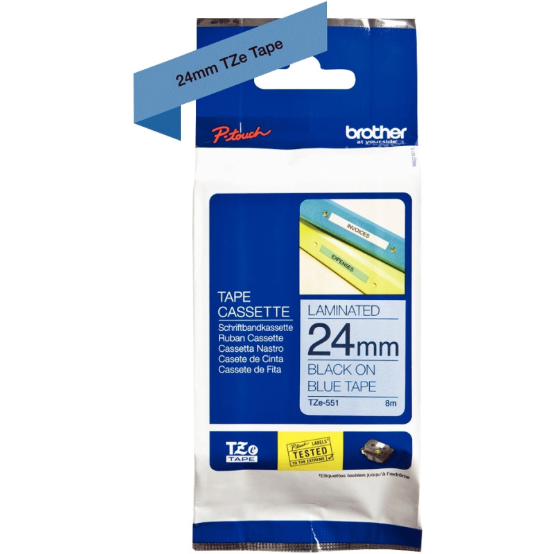 Recharge de ruban BROTHER TZE noir et bleu 24 mm