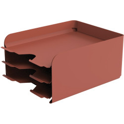 Module 3 tiroirs métal terracotta