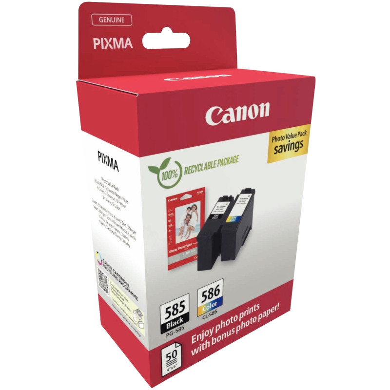 Canon 585 / 586 pack de 2 cartouches jet d'encre noire & couleurs auth